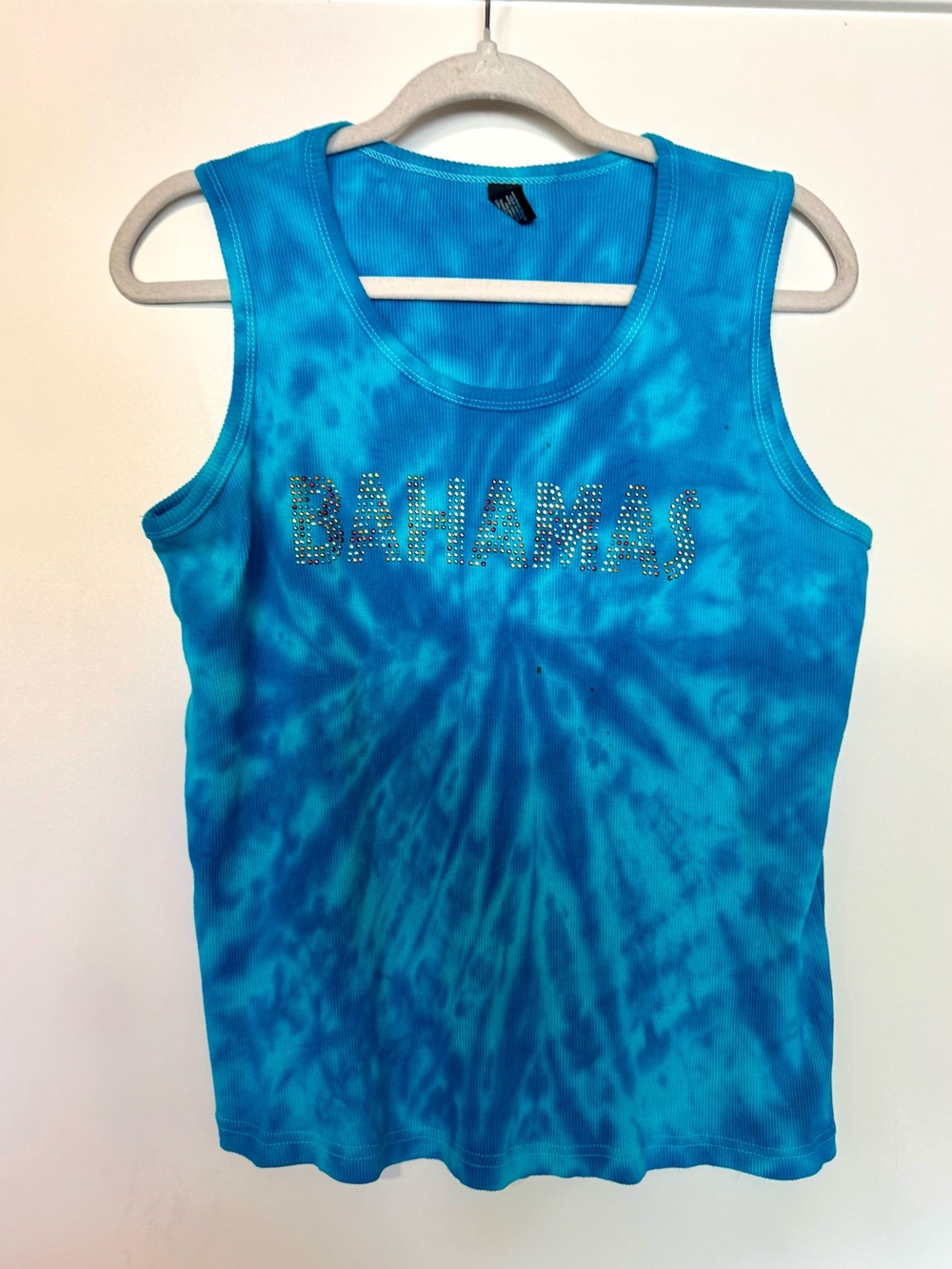 100% cotton Island hopping Bahamas rhinestone tank
